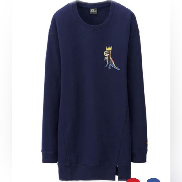SPRZ NY Jean-Michel Basquiat Navy Blue Long Sweatshirt - Picture 1 of 6